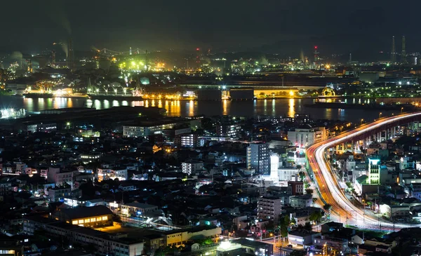 Kitakyushu City in Japan at night — Stock Photo, Image