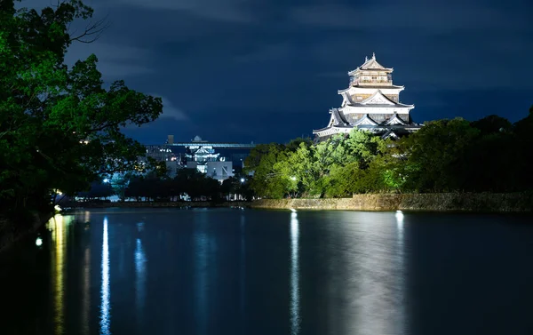 Hiroshima Castle at night — Stock Photo, Image