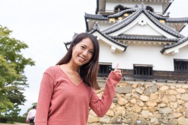 Kadın Hikone Kalesi Japonya ziyaret