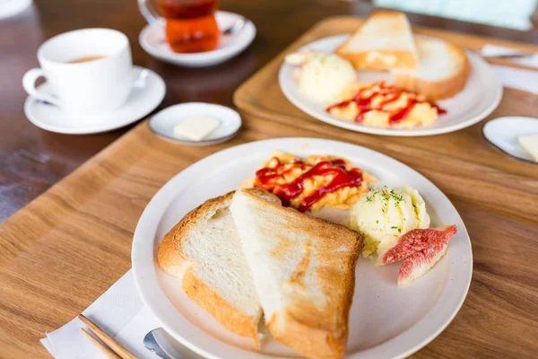 Toast ráno snídaně — Stock fotografie