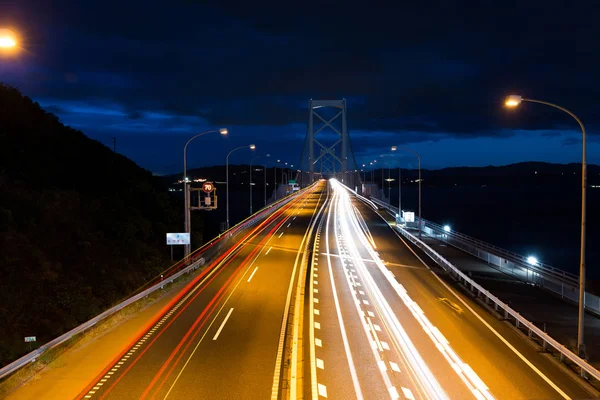 Speed trail on highway — Stock Photo, Image