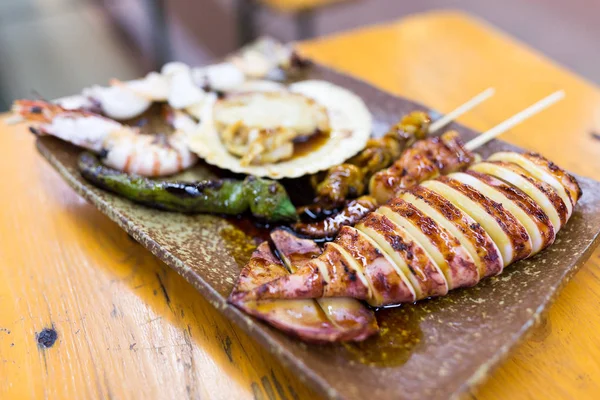 Grilled assorted seafood — Stock Photo, Image