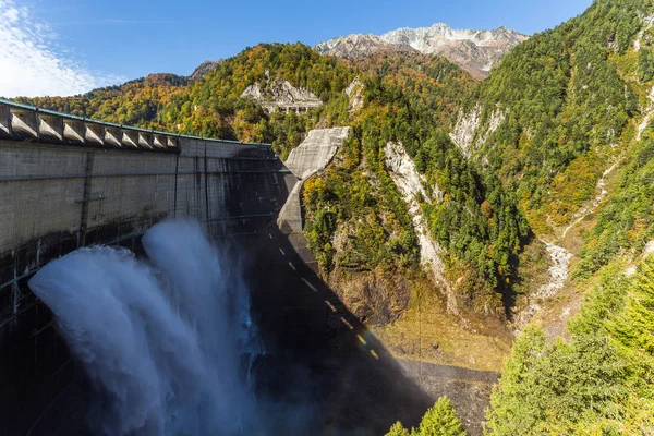 Rainbow and Kurobe Dam — Stock Photo, Image