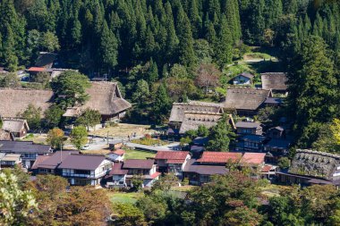 Geleneksel Japon eski köy Shirakawa