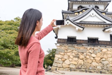 Kadın alarak fotoğraf Hikone kalesinde