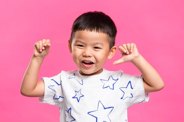 Excitado bonito asiático menino — Fotografia de Stock