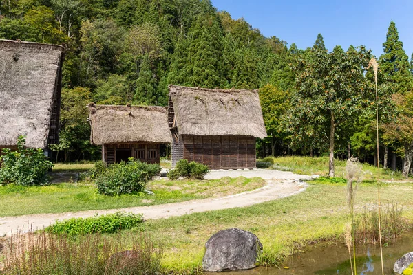 Tradicional japonês antiga aldeia na floresta — Fotografia de Stock