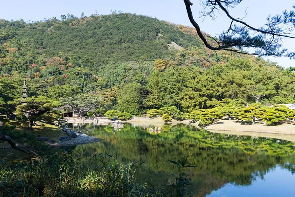 Japanse tuin, Ritsurin tuin — Stockfoto