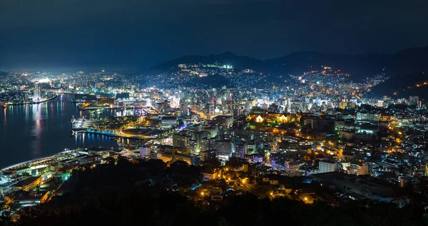 Nagasaki City in Japan at night — Stock Photo, Image