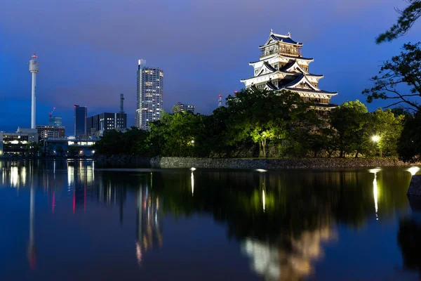 Hiroshima-Burg bei Nacht — Stockfoto