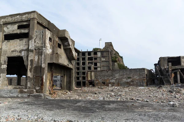 Isla de Hashima con ruinas — Foto de Stock