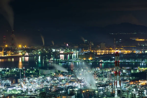 Zona industrial de Mizushima en Japón por la noche —  Fotos de Stock