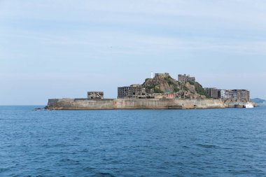 Terk edilmiş Gunkanjima Island, Japonya 