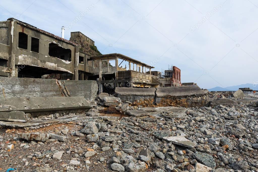 Abandoned Gunkanjima island in Nagasaki