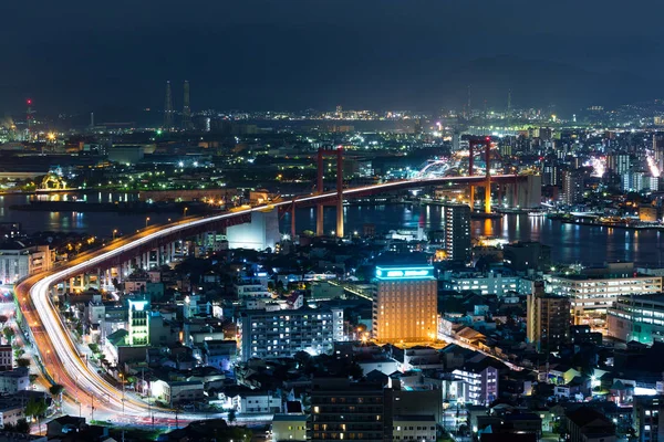 Fukuoka ciudad por la noche — Foto de Stock