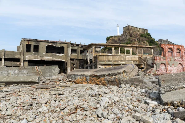 Isla abandonada de Gunkanjima en la ciudad de Nagasaki —  Fotos de Stock
