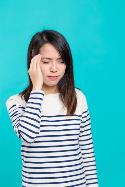Woman feeling headache — Stock Photo, Image