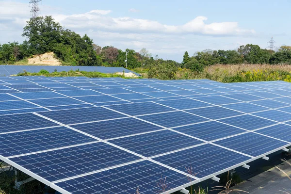 Solar power panel plant — Stock Photo, Image