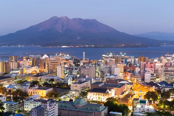 Vulkaan Sakurajima nachts — Stockfoto