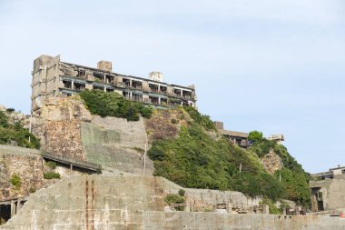 Kalıntıları ile Hashima'da Adası