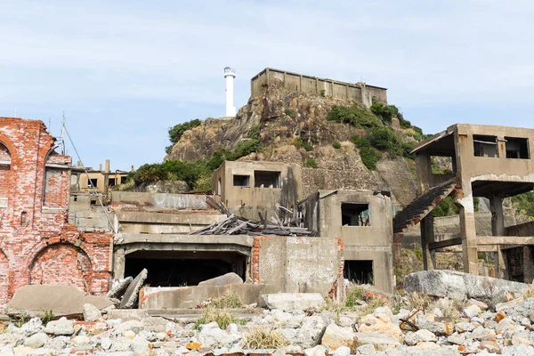 Övergiven ö Gunkanjima — Stockfoto