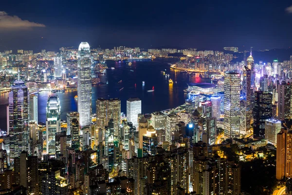 Hong Kong miasto w nocy — Zdjęcie stockowe