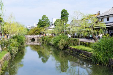 Yanagawa'nın nehir kanal içinde Japonya 