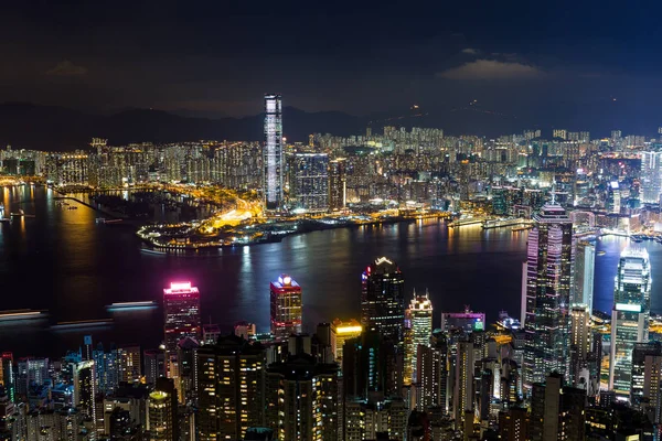 Hong kong stad på natten — Stockfoto