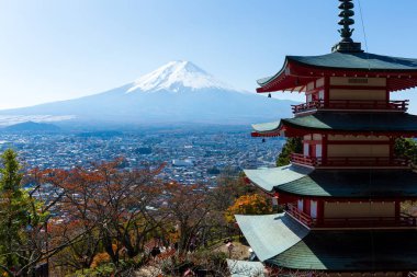 Mount Fuji and Chureito Pagoda   clipart