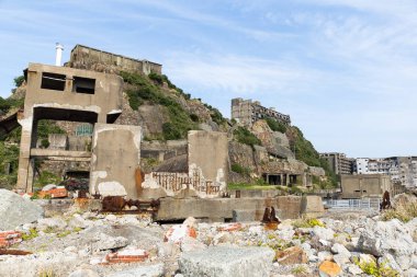 Japonya'nın kalıntıları ile Gunkanjima Adası