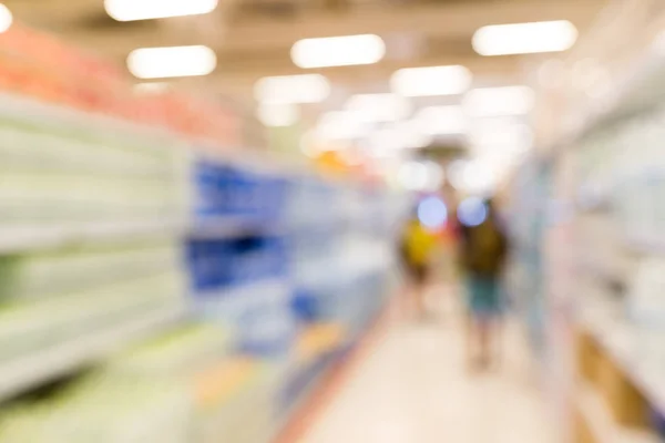 Vista turva da loja de supermercados — Fotografia de Stock