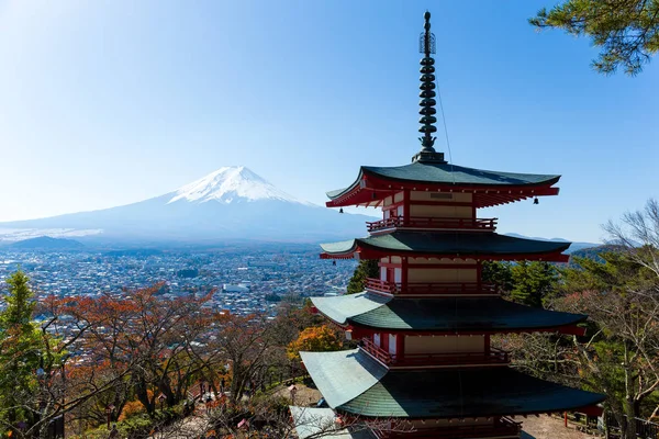 Pagode de Chureito et Fuji de montagne — Photo