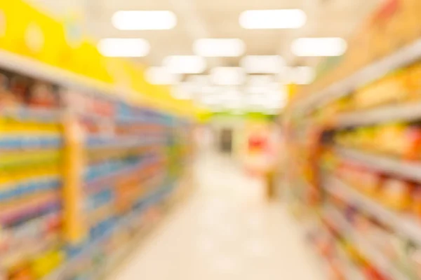 Intérieur de supermarché flou pour fond — Photo