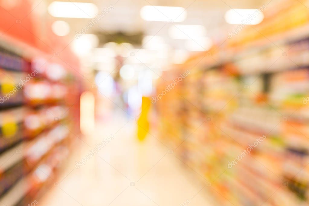 Supermarket blurred background with bokeh