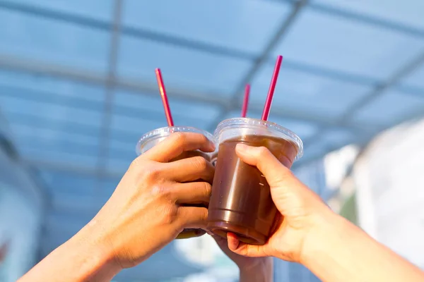 Friends drinking coffee together