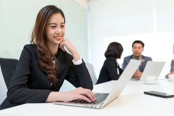 Business partners discussing documents and ideas at meeting — Stock Photo, Image