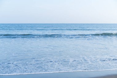 Deniz kıyısında dalgaları ile