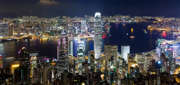 Hong kong skyline à noite — Fotografia de Stock