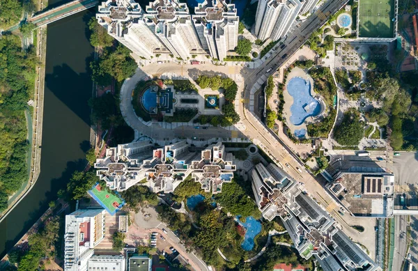 Vista superior da paisagem urbana em Hong Kong Imagens De Bancos De Imagens