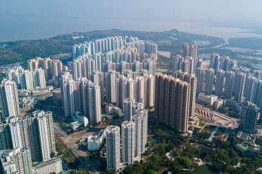 Top view of Hong Kong city clipart