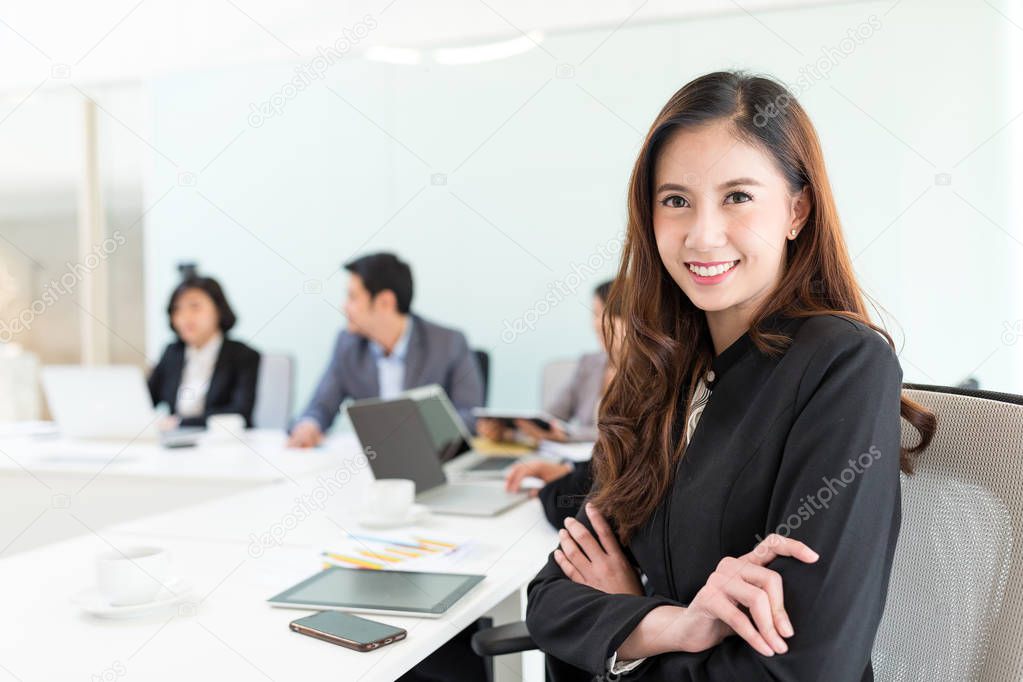 Young businesswoman in conference room 