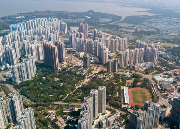 Vista superior de los edificios de Hong Kong — Foto de Stock