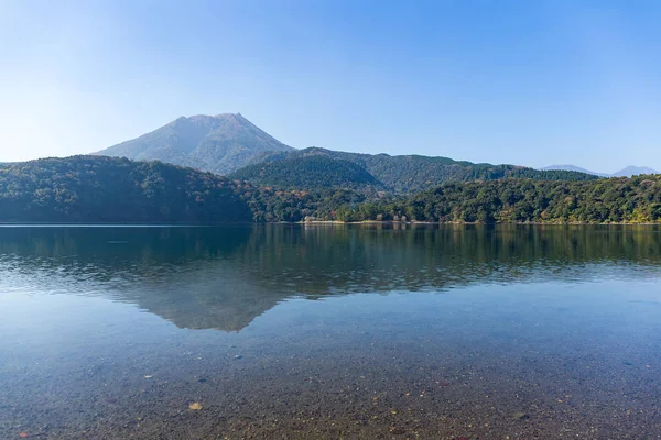 Lago Saiko y montaña Fuji — Foto de Stock