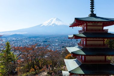 Chureito Pagoda and mount Fuji  clipart