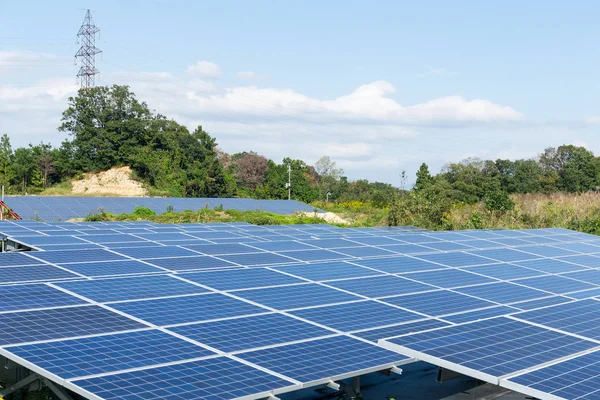 Solar energy panel plant — Stock Photo, Image