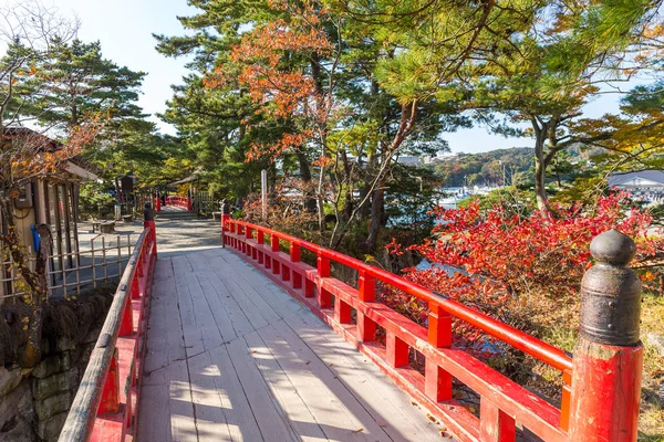 Matsushima island with red bridge