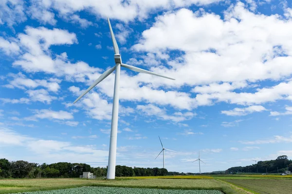 Turbine windpark en veld — Stockfoto