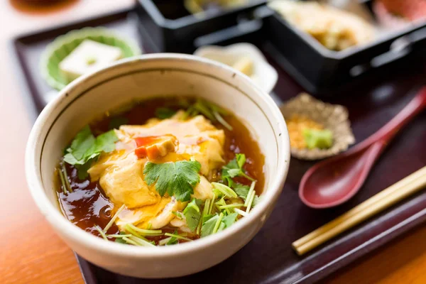 Japanese tofu cuisine in restaurant — Stock Photo, Image