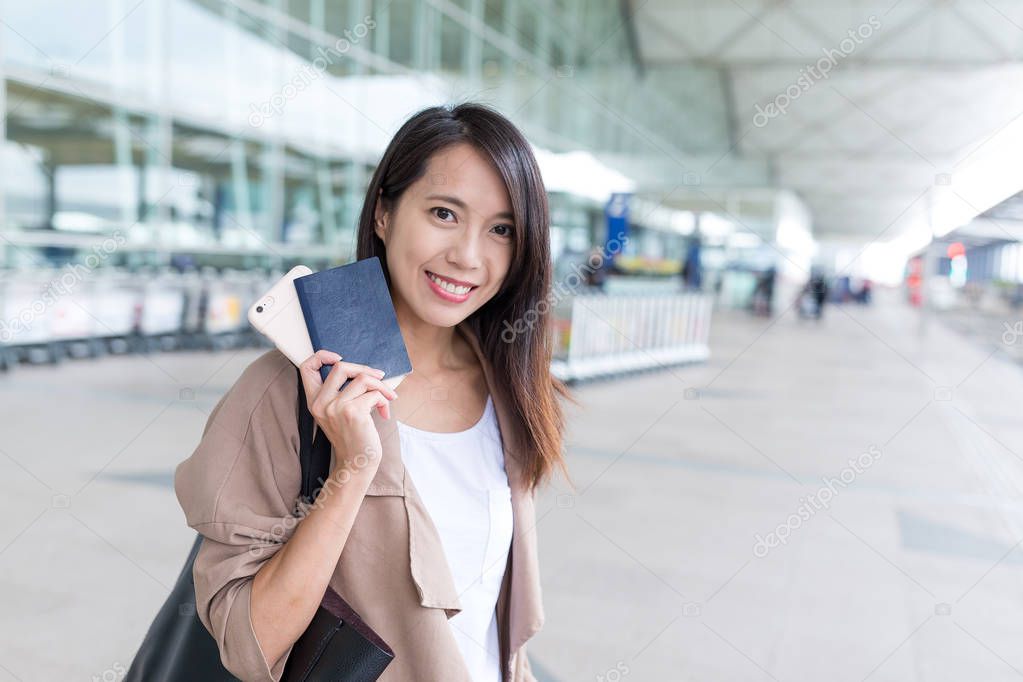 Asian young woman go for trip