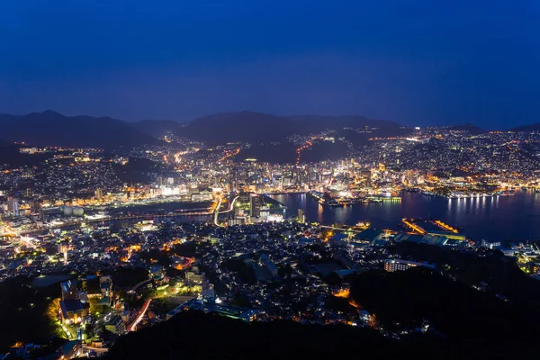 Nagaszaki skyline éjjel — Stock Fotó